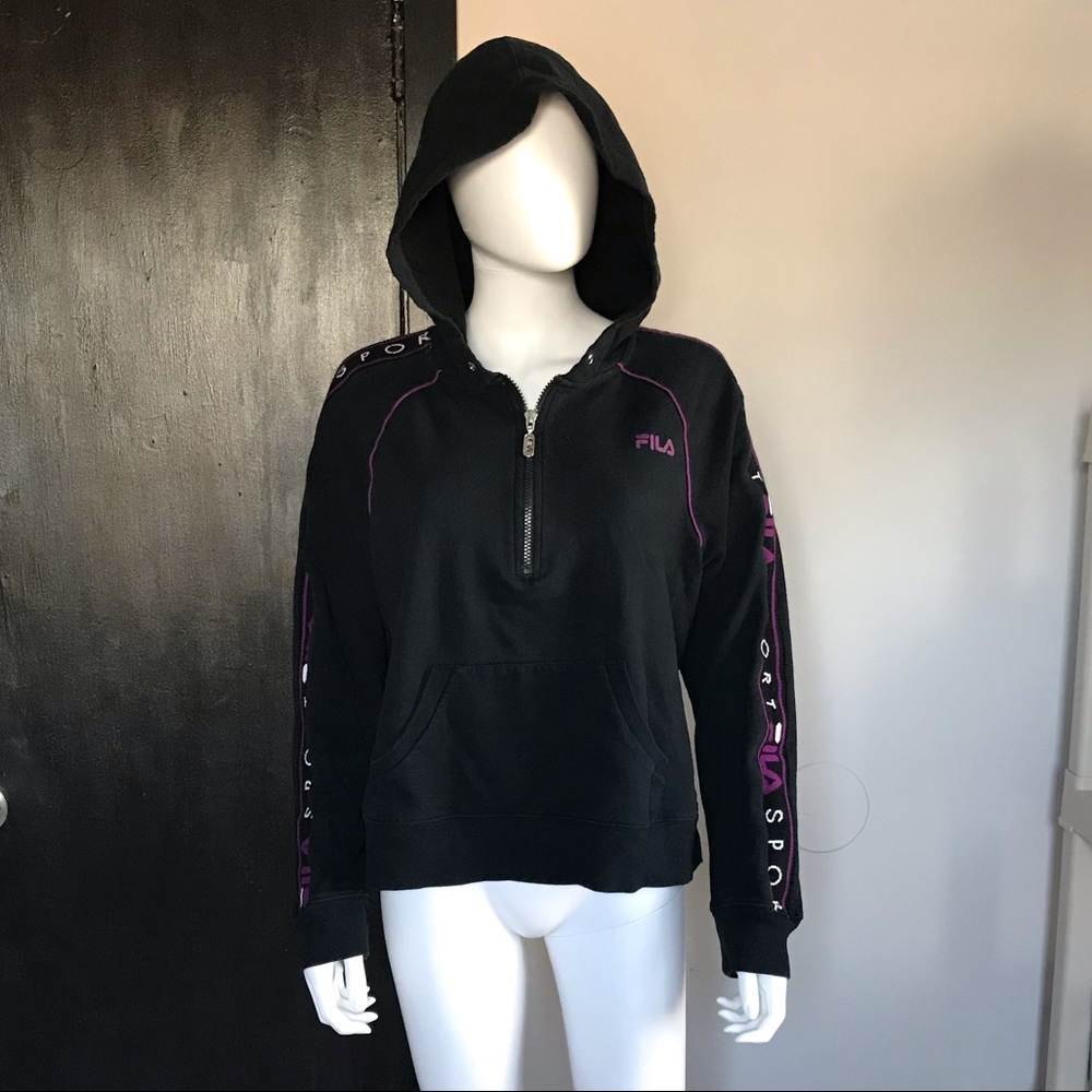 Vintage Fila Sport Logo ZIP Up Hoodie Sweatshirt